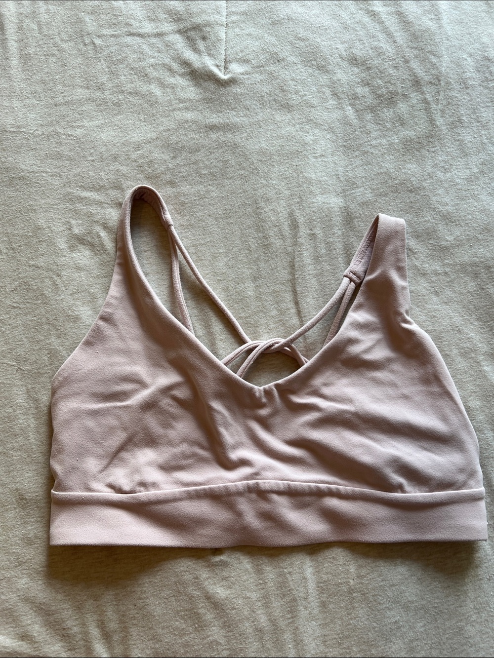 Athleta Pale Pink Strappy Sports Bra